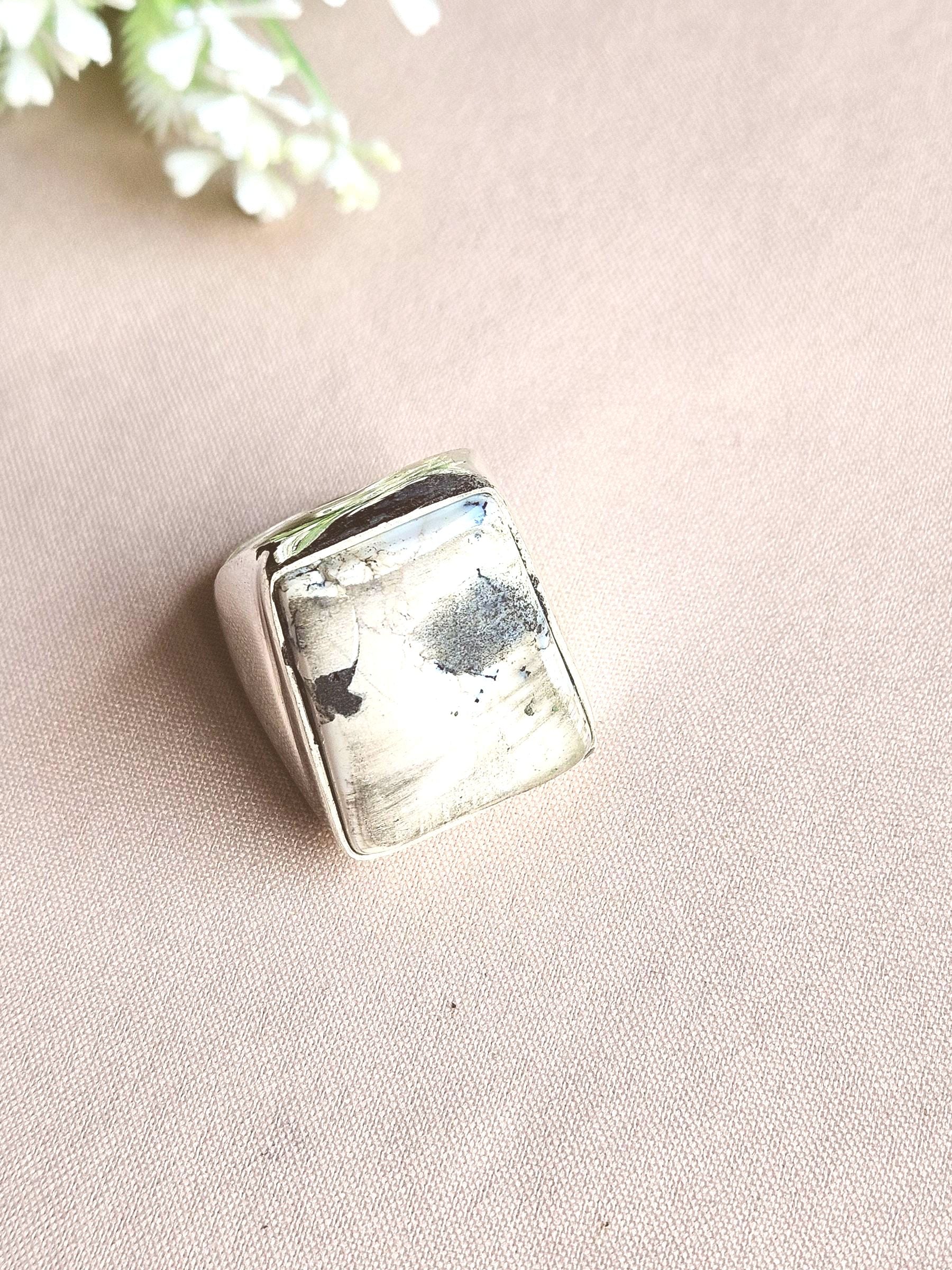 Premium Natural Picture Jasper Ring for Men – Handcrafted Silver Plated GS Fashion Ring