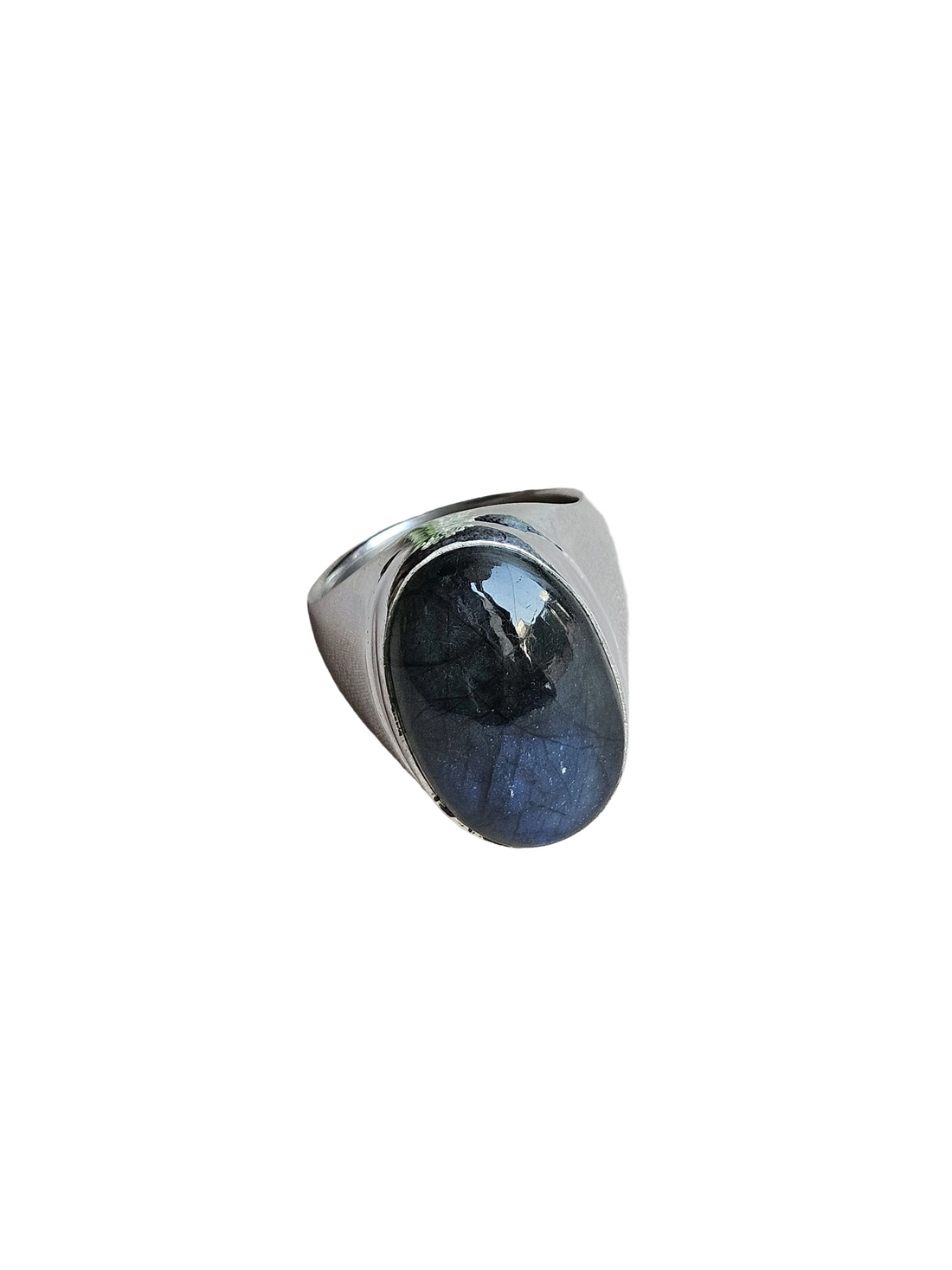 Natural Labradorite Gemstone Ring for Men – Handcrafted Silver Plated GS Ring