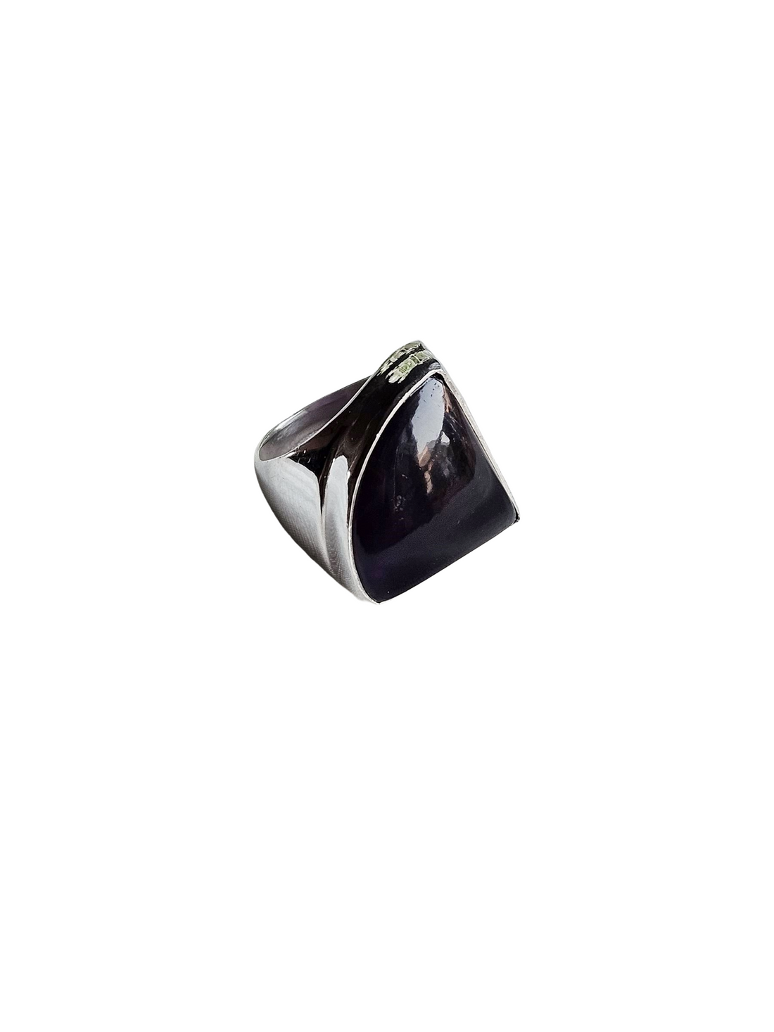Natural Amethyst Gemstone Ring for Men – Handcrafted Silver Plated GS Ring