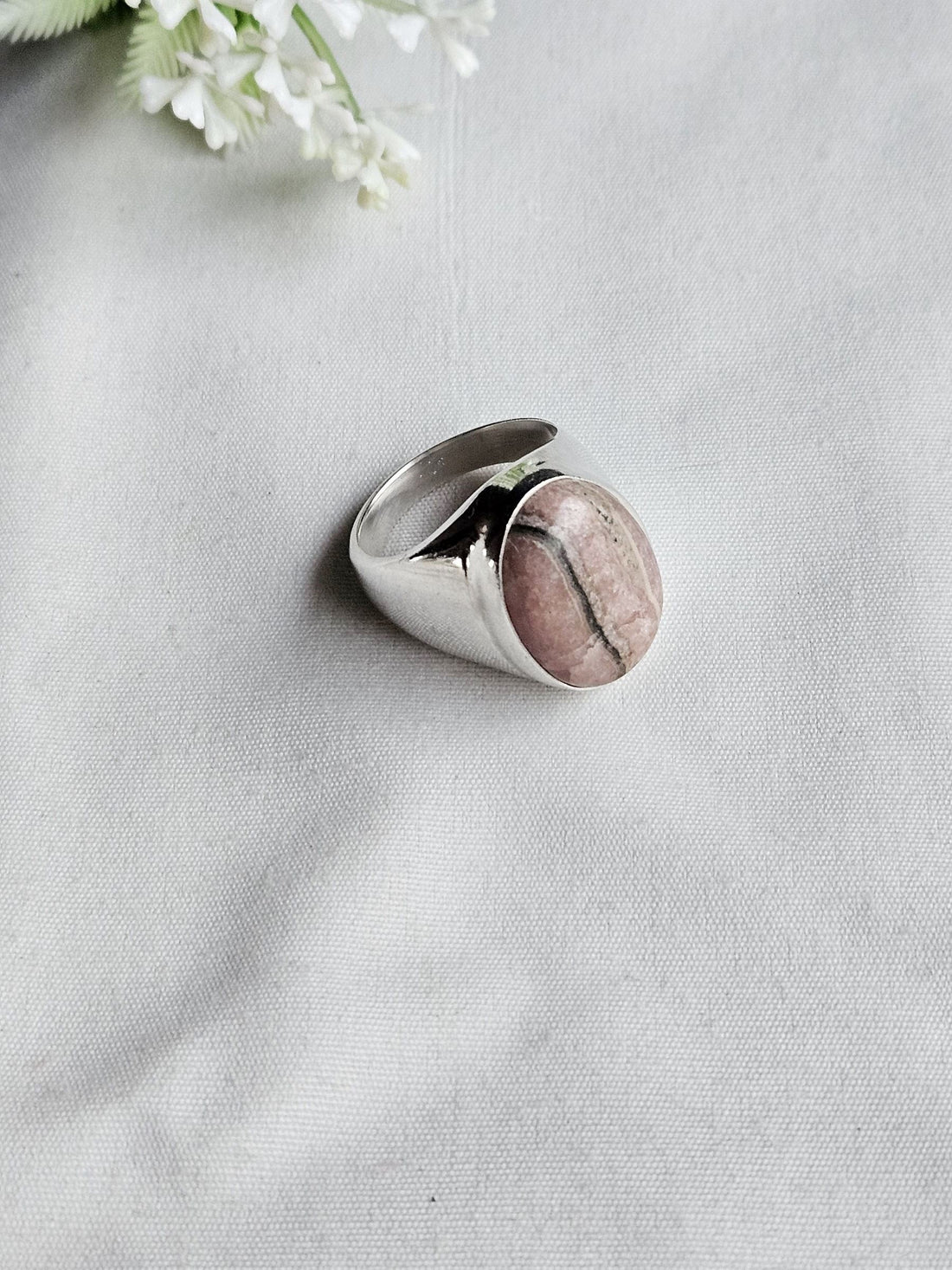 Handcrafted Jasper Gemstone Ring for Men – Silver Plated GS Designer Statement Ring