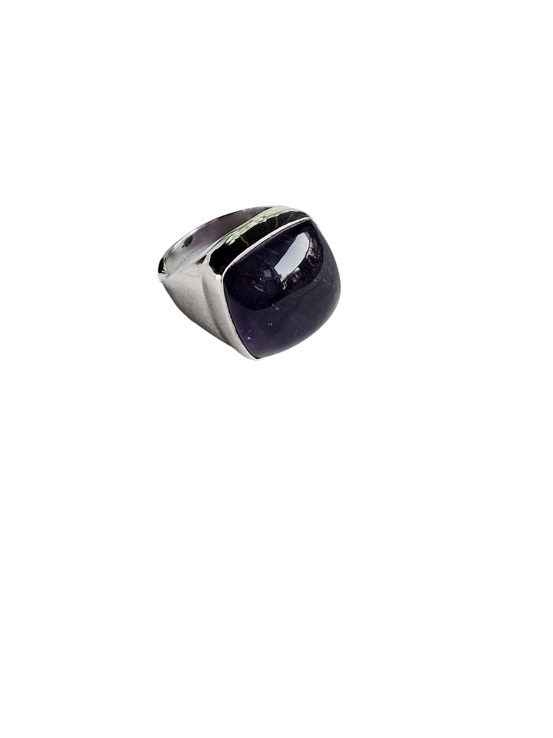 Natural Amethyst Stone Ring for Men – Silver Plated GS Handcrafted Designer Ring