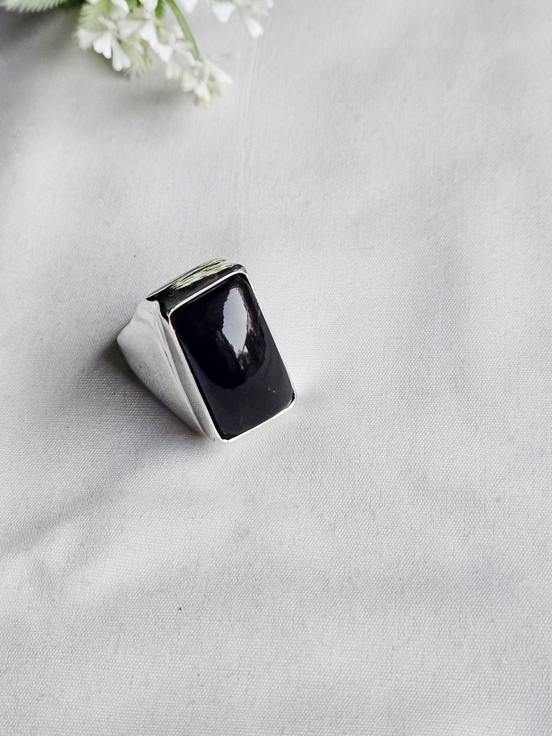 Natural Amethyst Stone Ring for Men – Silver Plated GS Handcrafted Designer Ring
