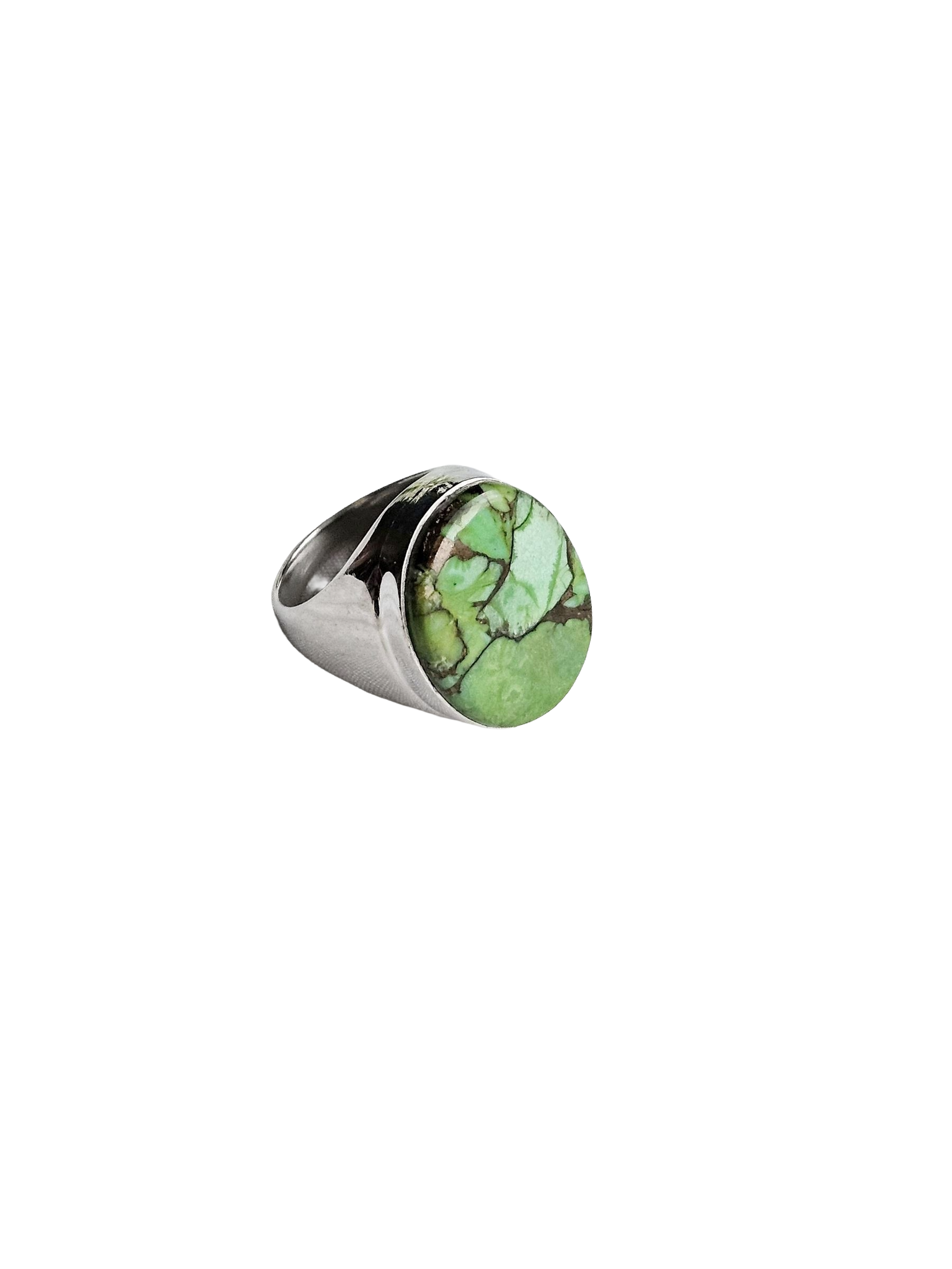 Natural Copper Turquoise Stone Ring for Men – Silver Plated GS Handcrafted Designer Ring