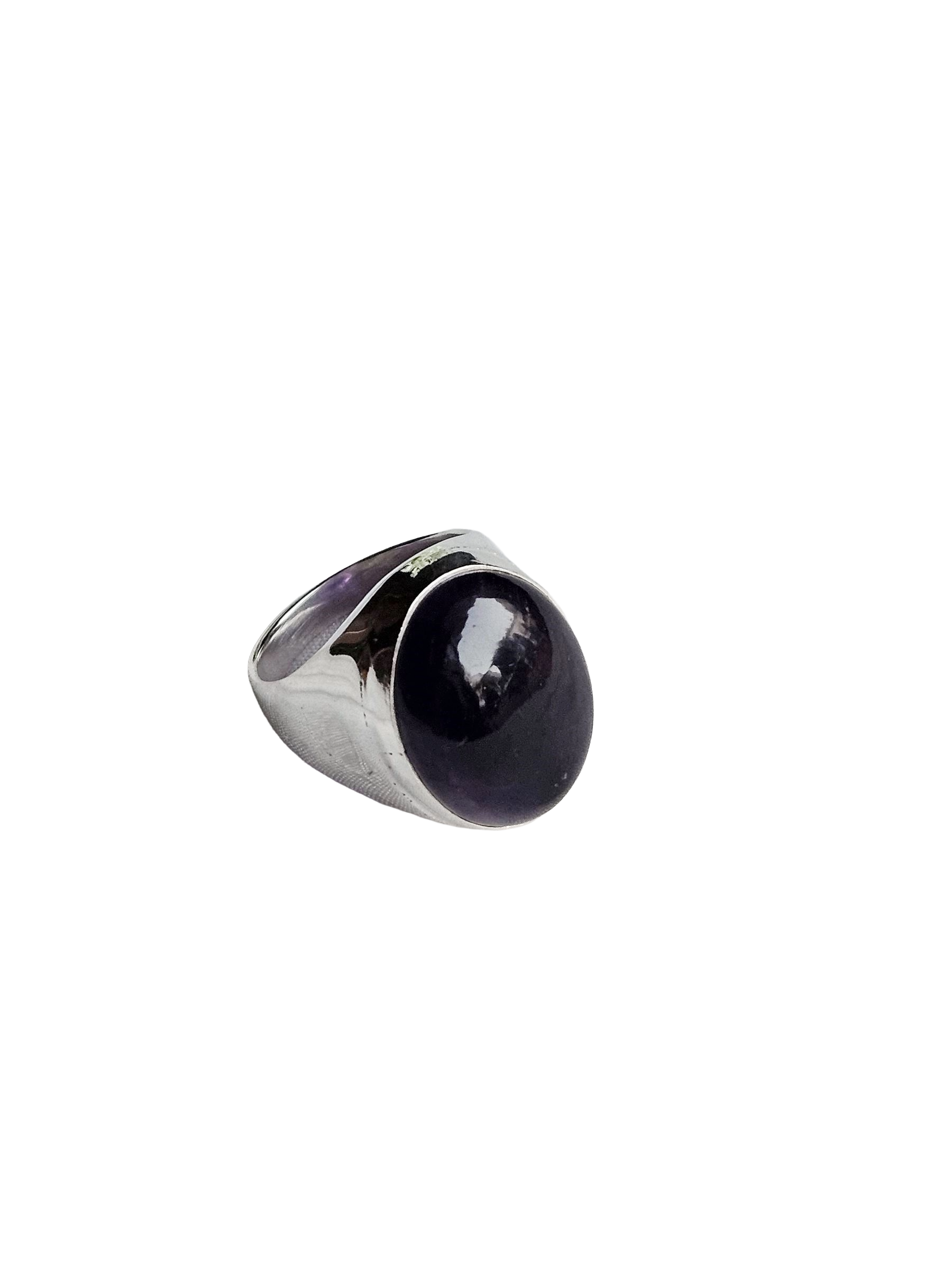 Artisan Amethyst Gemstone Ring – Silver Plated GS Ring for Men