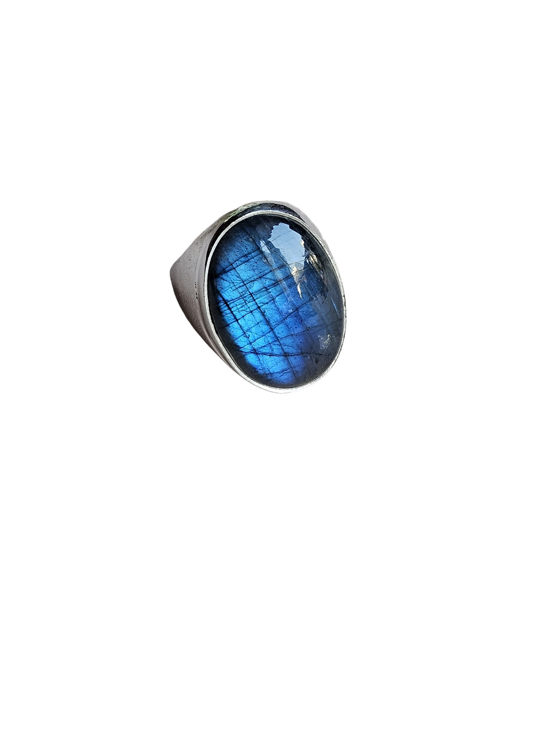Natural Labradorite Stone Ring for Men – Silver Plated GS Handcrafted Designer Ring