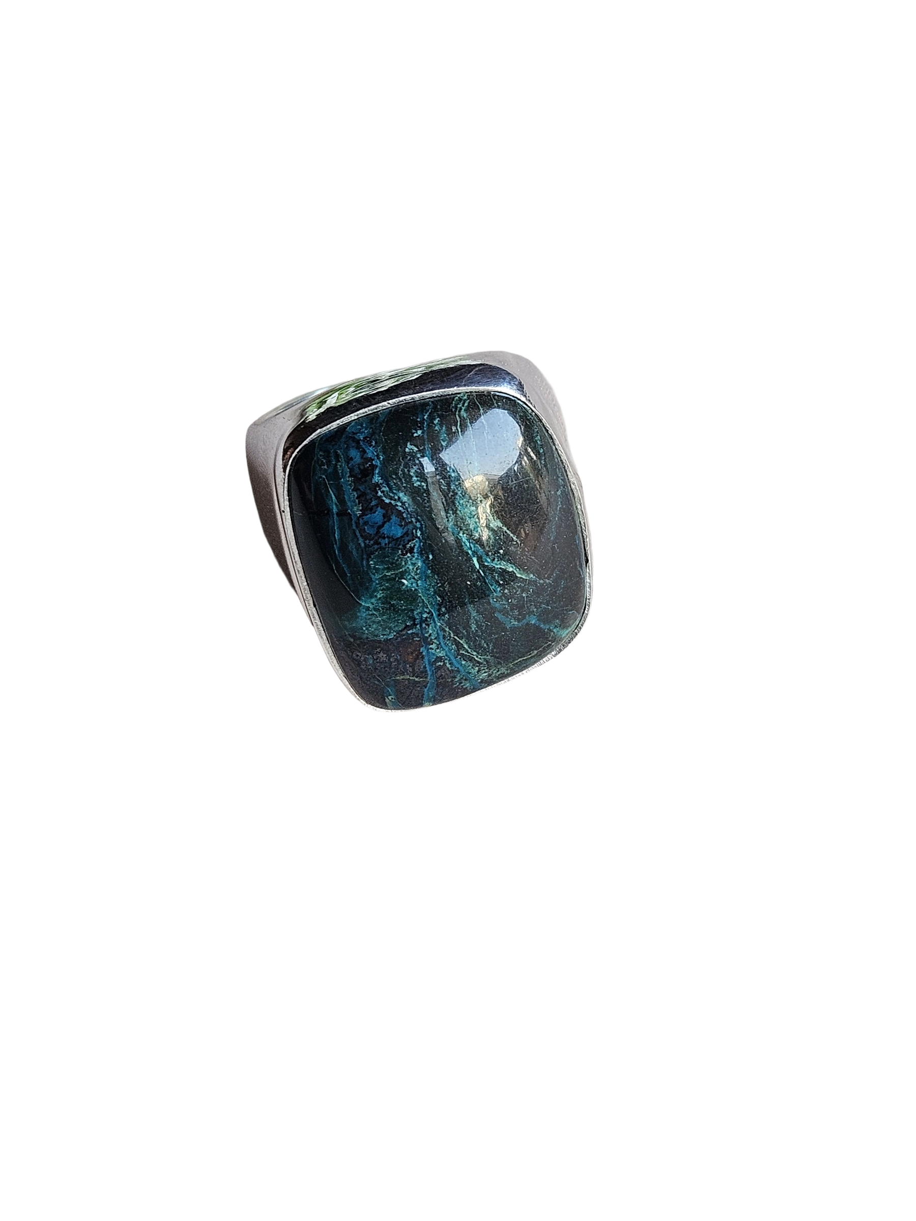 Artisan Picture Jasper Gemstone Ring – Silver Plated GS Ring for Men