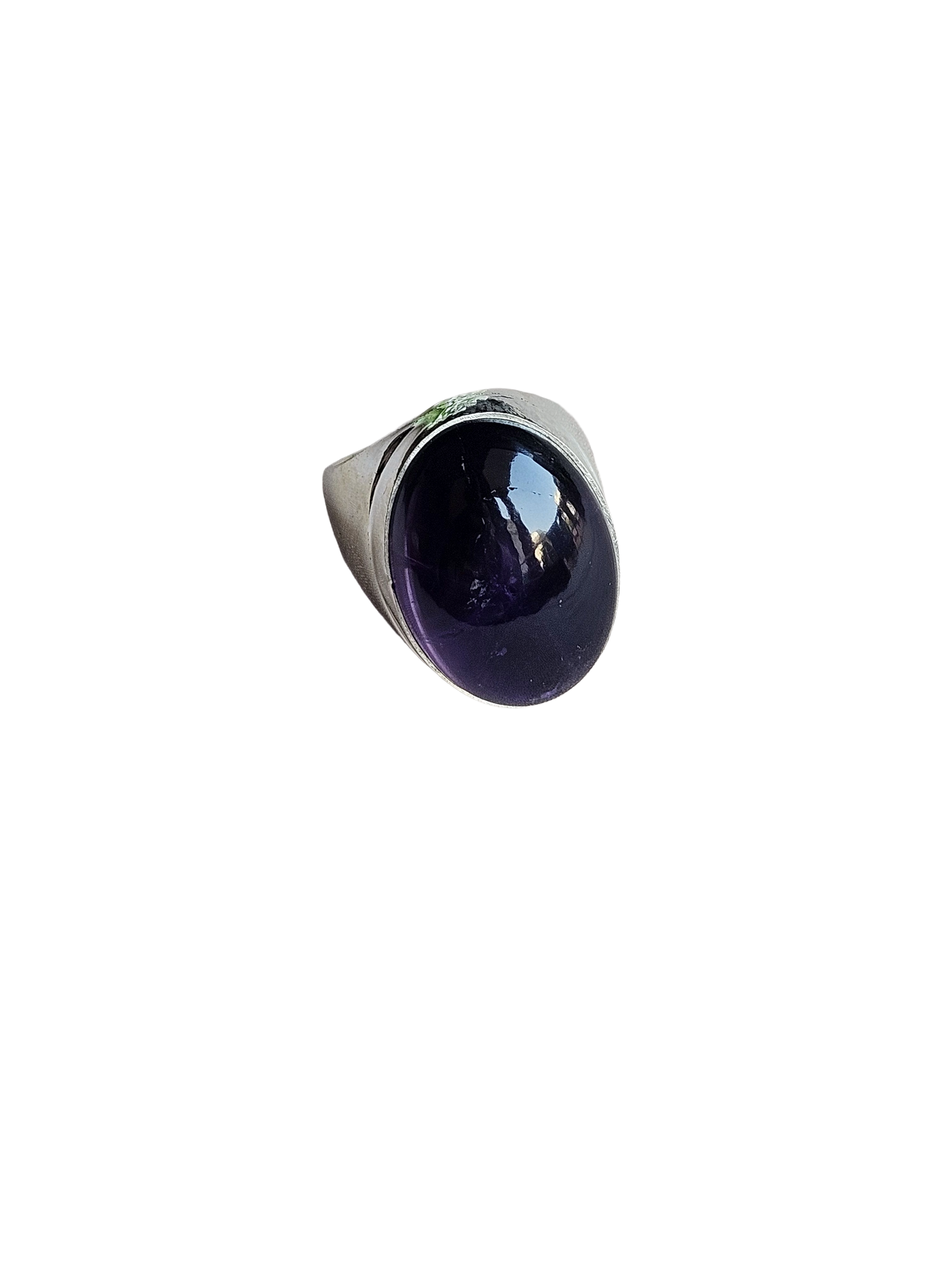 Natural Amethyst Stone Ring for Men – Silver Plated GS Handcrafted Designer Ring