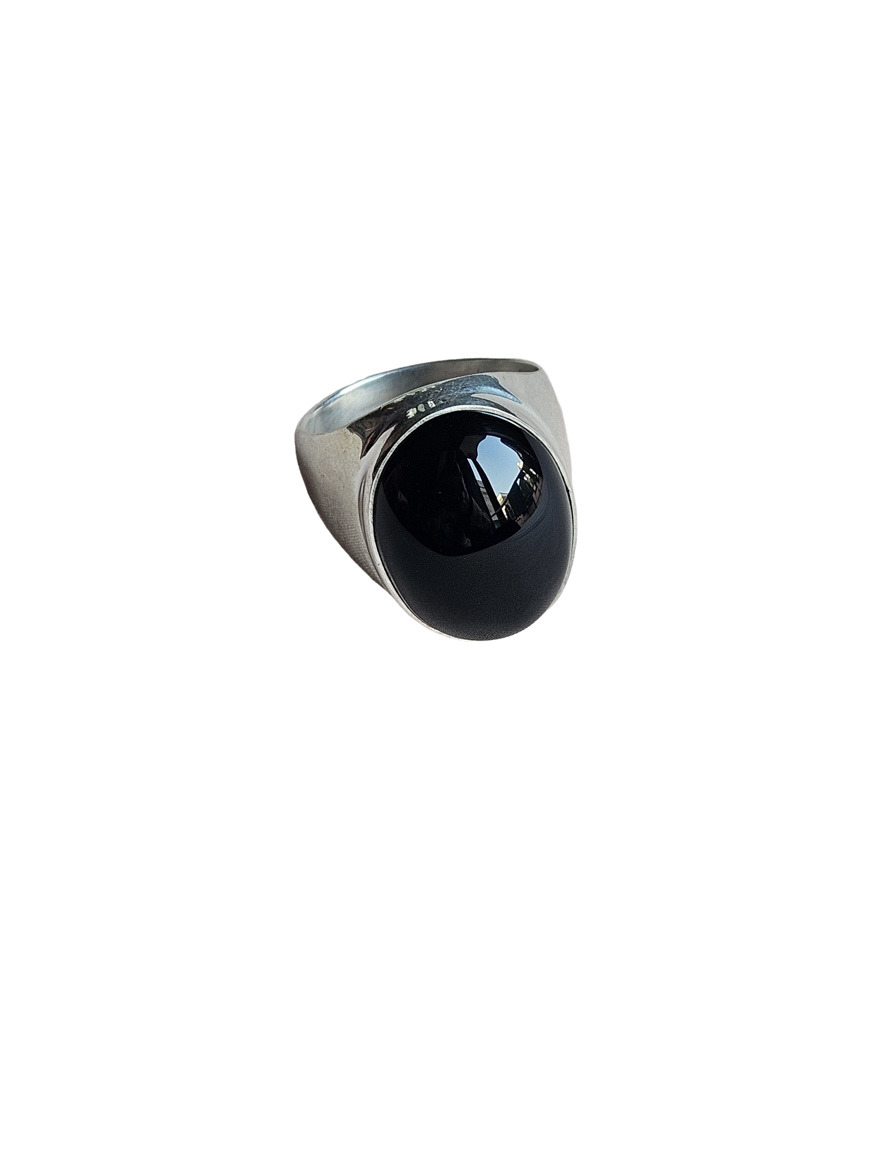 Artisan Black Onyx Gemstone Ring – Silver Plated GS Ring for Men