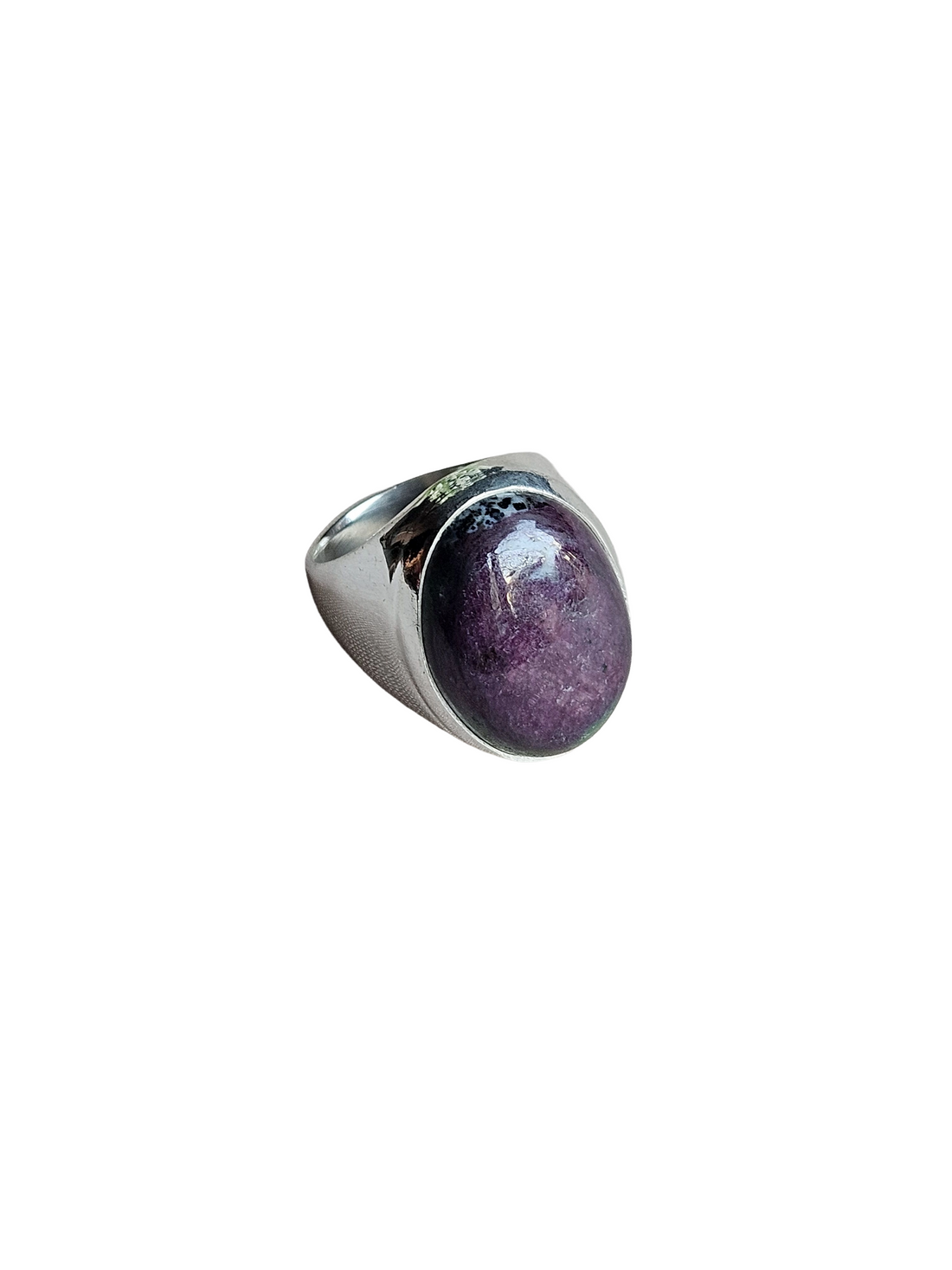 Men’s Natural Ruby Zoisite Ring – Handcrafted Silver Overlay GS Unique Artisan Jewelry