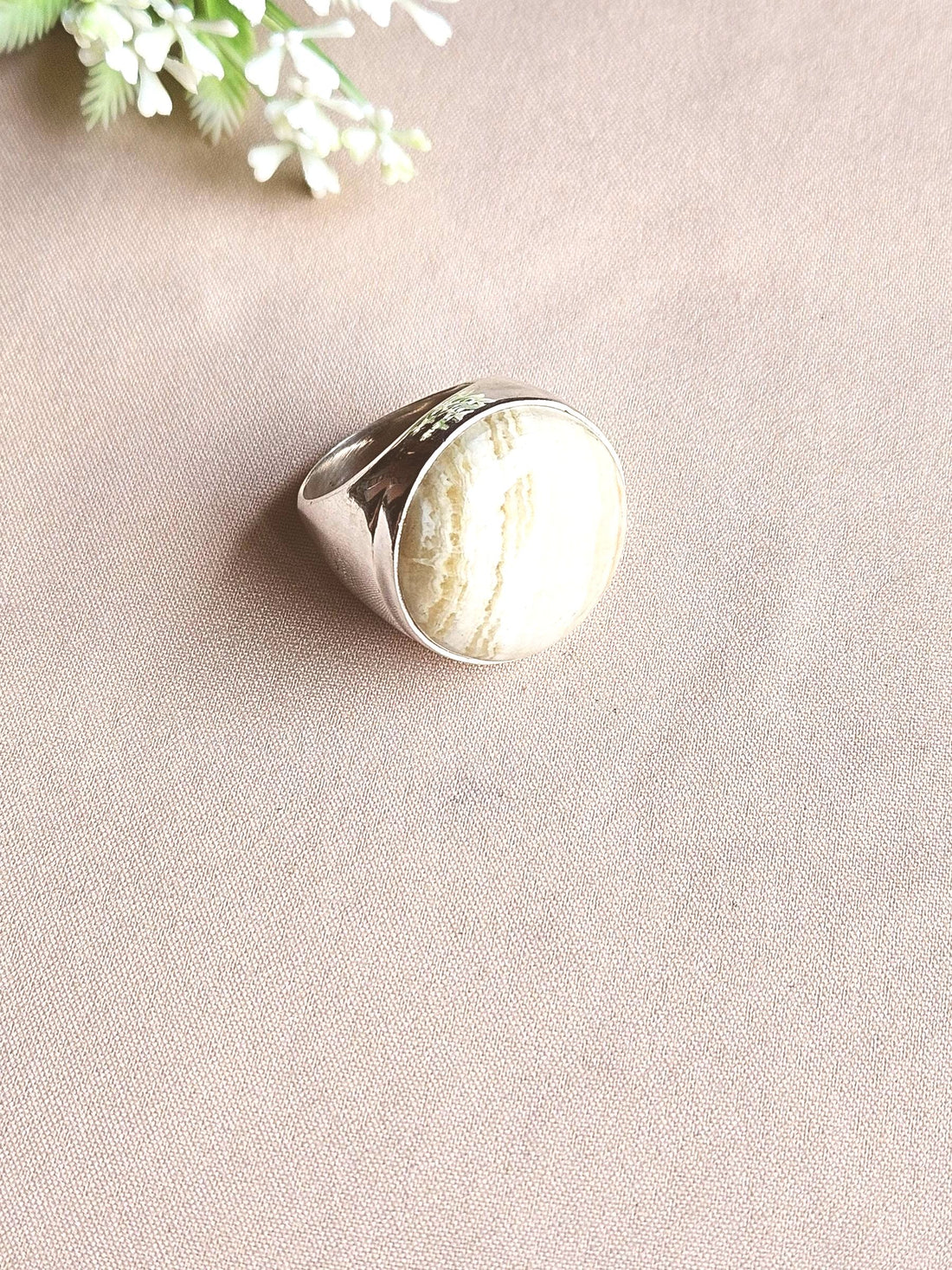 Men’s Natural Jasper Ring – Handcrafted Silver Overlay GS Unique Artisan Jewelry