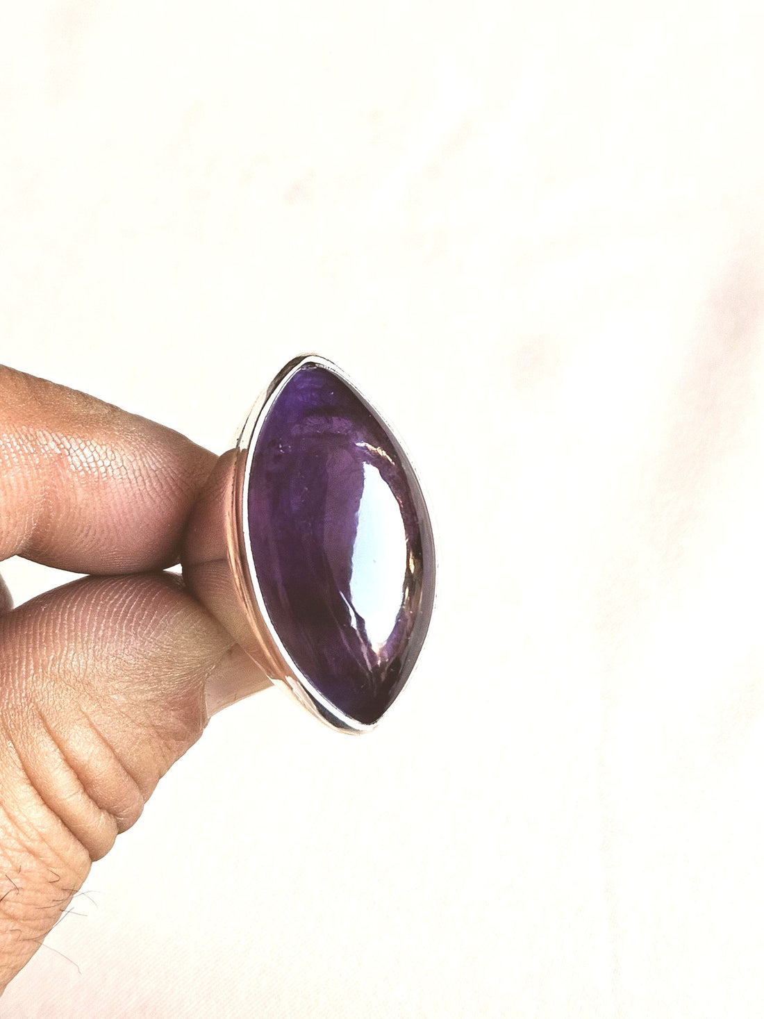 Artisan Amethyst Gemstone Ring – Silver Plated GS Ring for Men