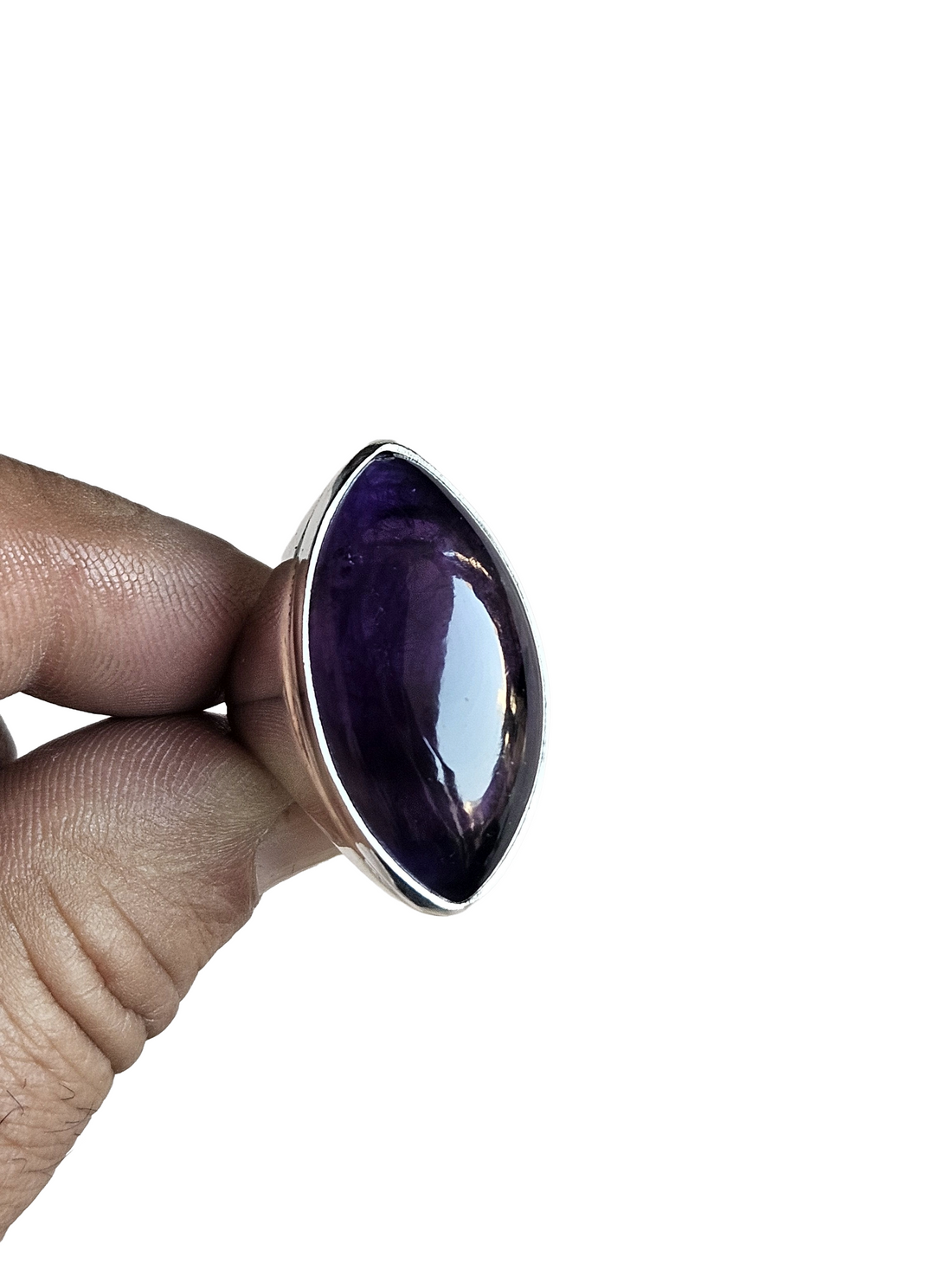 Artisan Amethyst Gemstone Ring – Silver Plated GS Ring for Men