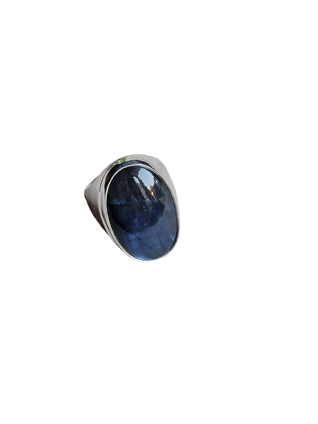 Natural Labradorite Gemstone Men’s Ring – Handcrafted Silver Overlay GS Bold Statement Ring