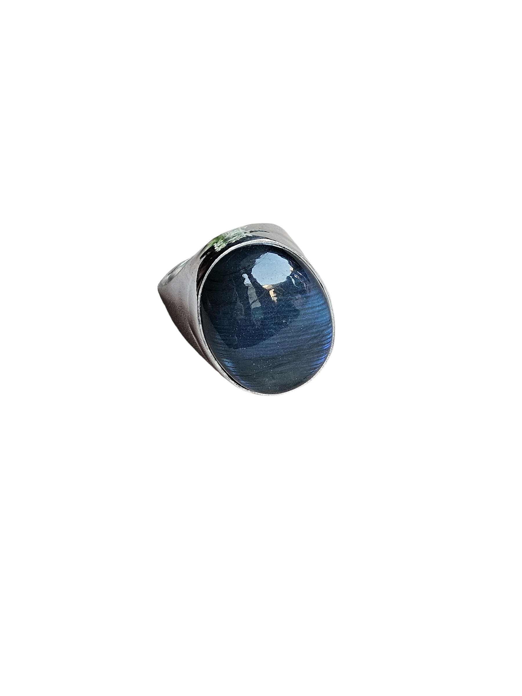 Artisan Labradorite Gemstone Ring – Silver Plated GS Ring for Men