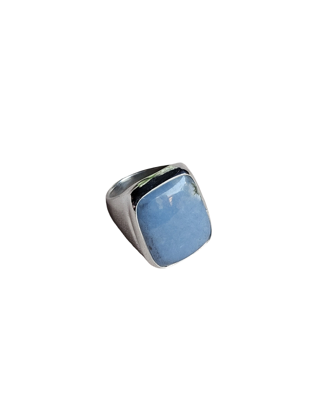 Artisan Chalcedony Gemstone Ring – Silver Plated GS Ring for Men