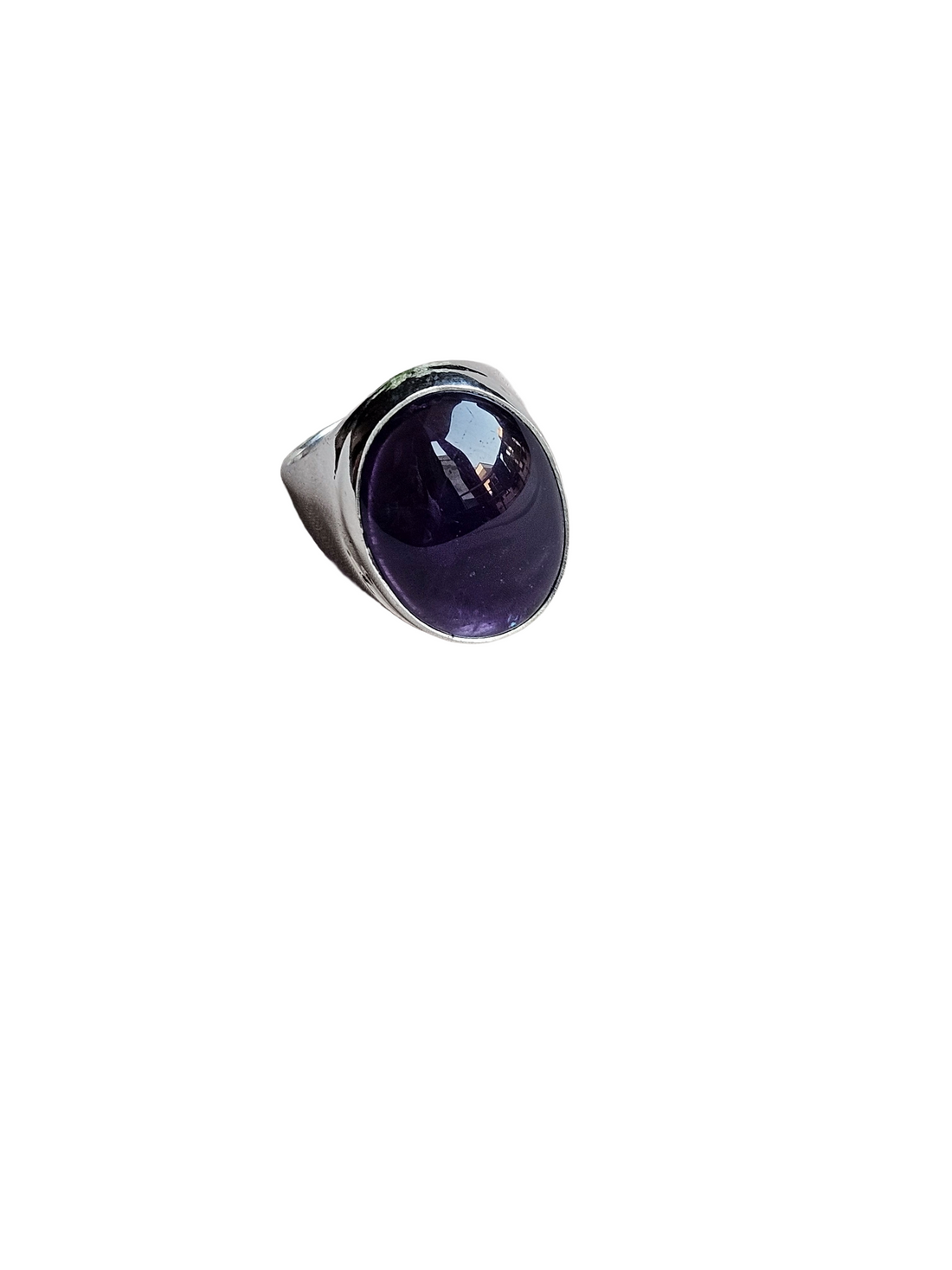 Artisan Amethyst Gemstone Ring – Silver Plated GS Ring for Men