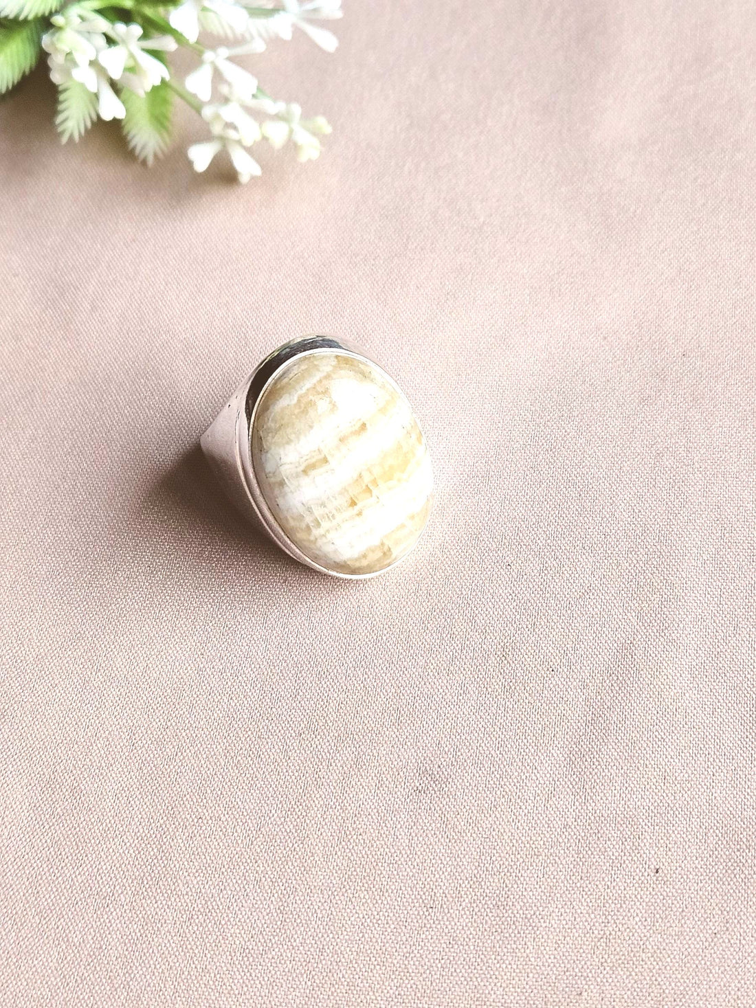 Natural Jasper Ring for Men – Handcrafted Silver Plated GS Designer Ring