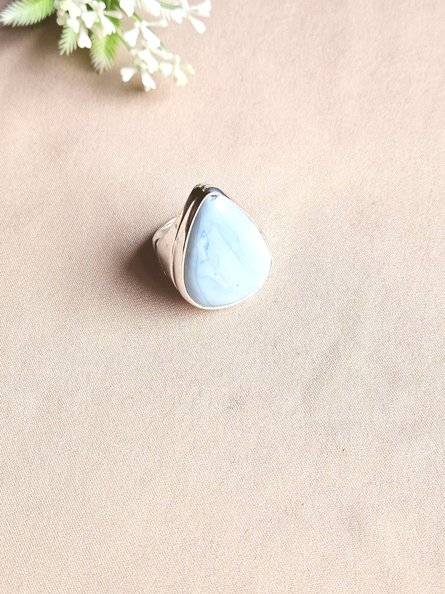 Handcrafted Larimar Gemstone Silver Plated Ring for Men – Elegant GS Jewelry