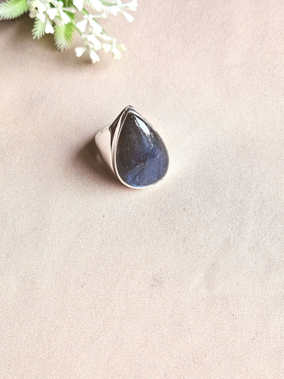 Natural Labradorite Ring for Men – Handcrafted Silver Plated GS Designer Ring