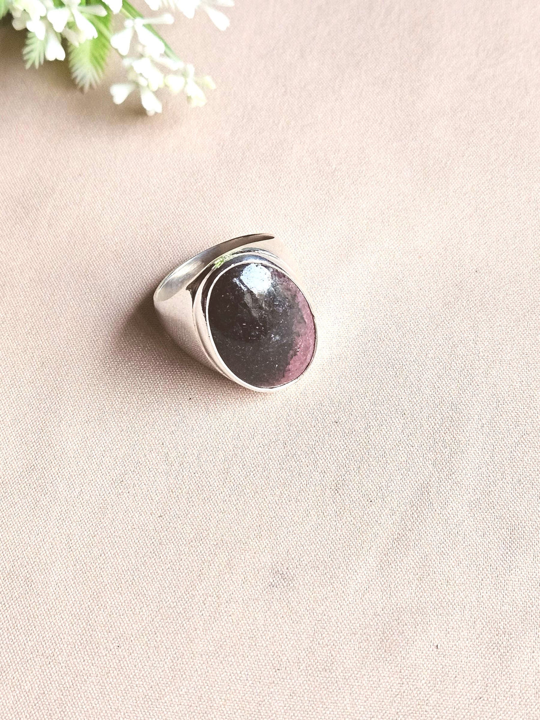 Artisan Ruby Zoisite Gemstone Ring – Silver Plated GS Ring for Men