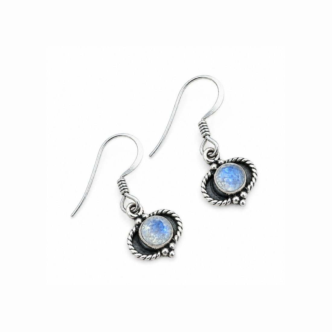 Rainbow Moonstone 925 Sterling Silver Earrings, Drop Dangle Earrings, Handmade Gemstone Jewelry, Gift for Women
