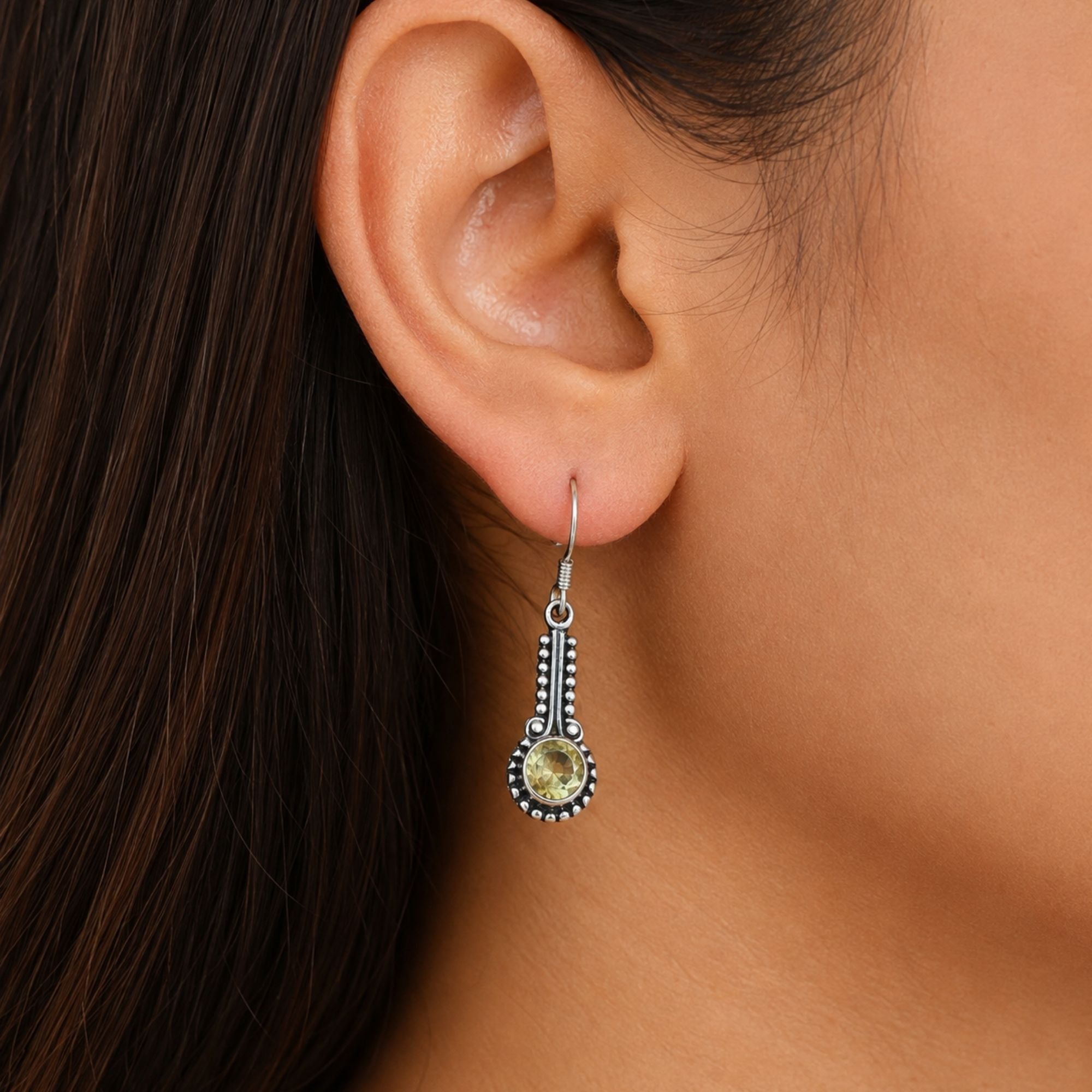 Citrine Earrings, 925 Sterling Silver Dangle Earrings, Natural Gemstone Jewelry, Birthstone Gift for Women