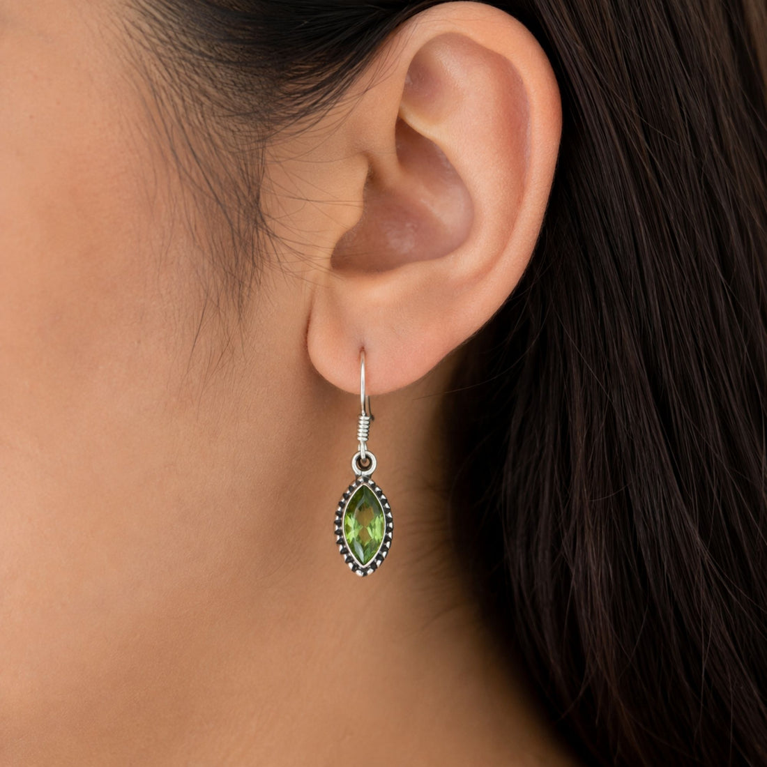Peridot 925 Sterling Silver Earrings, Drop Dangle Earrings, August Birthstone Jewelry, Handmade Gemstone Gift for Women