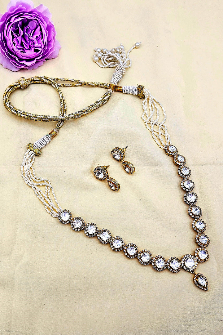 Gold plated 925 sterling silver choker necklace with matching earrings, elegant design for women
