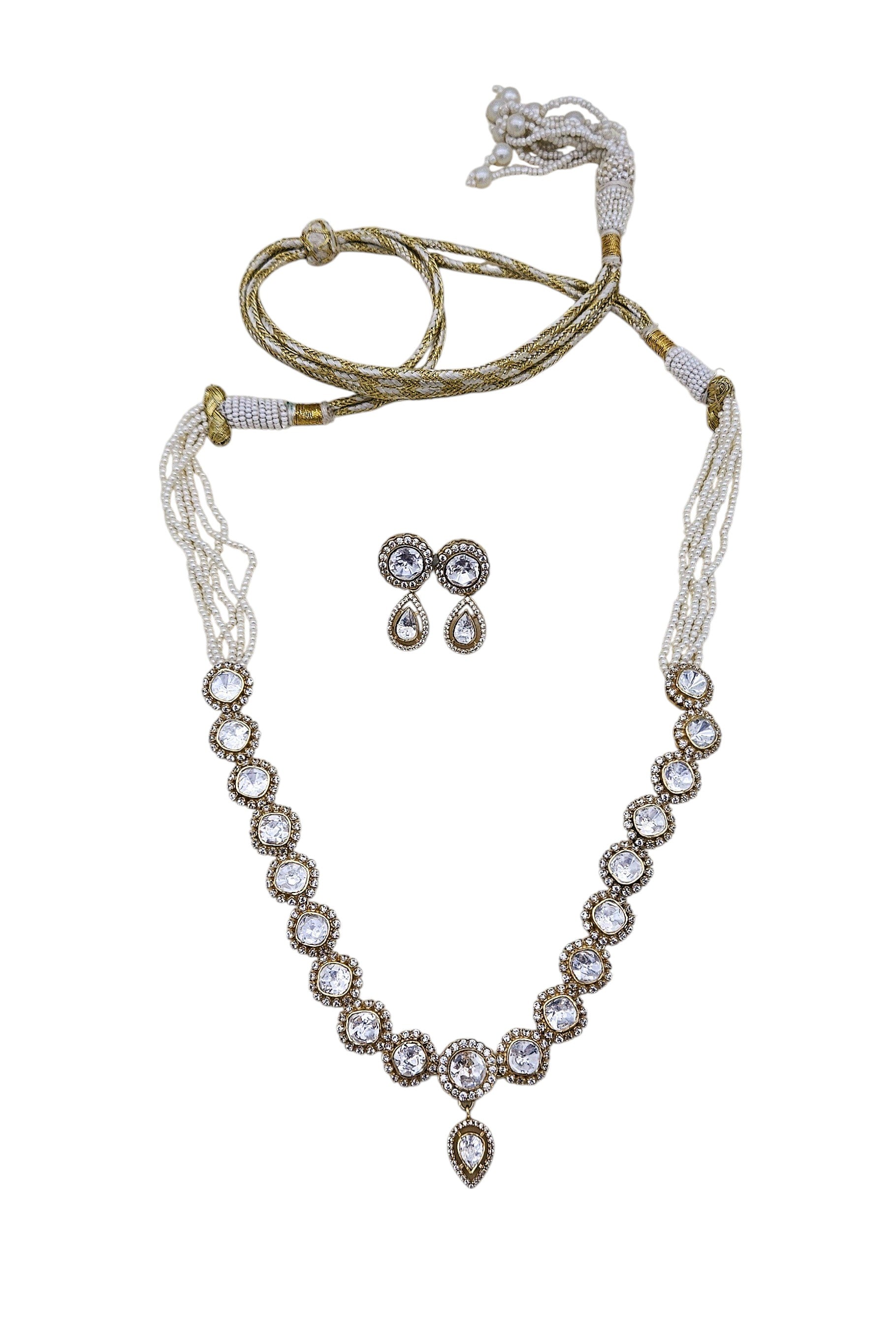 Gold plated 925 sterling silver choker necklace with matching earrings, featuring an elegant design for women
