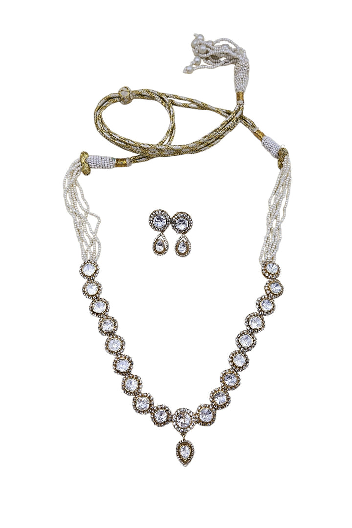 Gold plated 925 sterling silver choker necklace with matching earrings, featuring an elegant design for women
