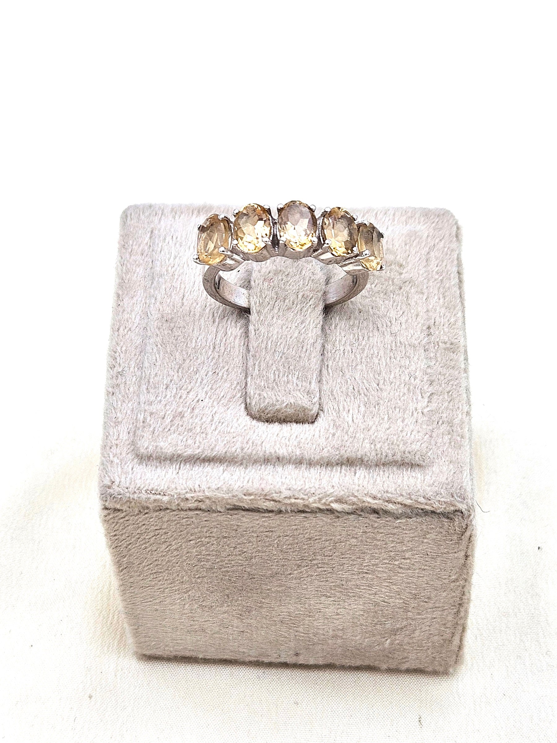 Fine 925 Sterling Silver Citrine Stone Designer Finger Ring