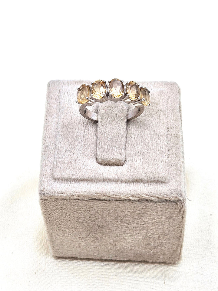 Fine 925 Sterling Silver Citrine Stone Designer Finger Ring