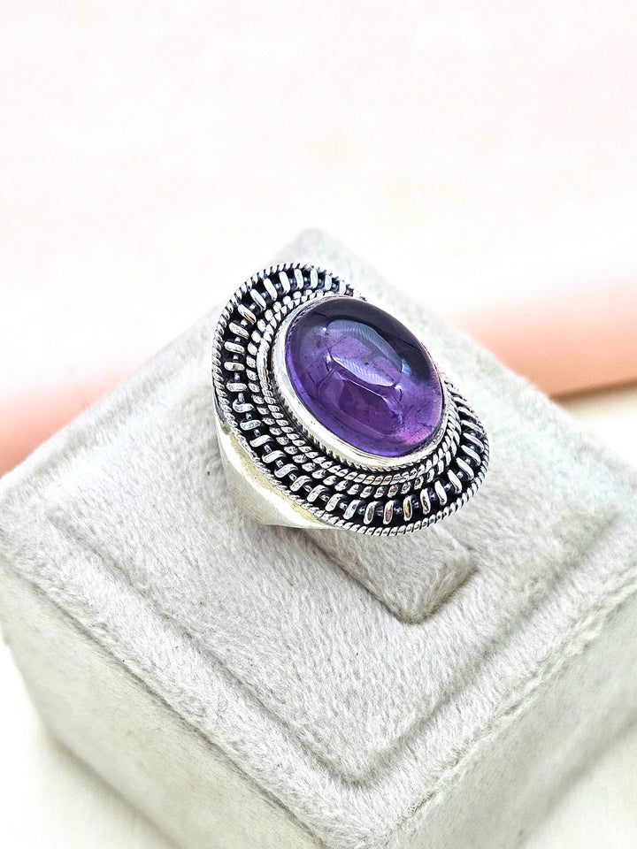 Stunning Designer 925 Silver Oxidized Variant Semi Precious Gem Stone Fine Handcrafted Finger Ring