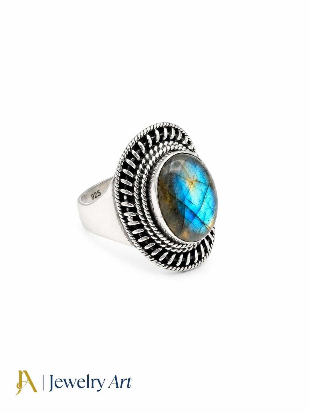 Elegant handcrafted 925 silver Labradorite gemstone awesome designer ring