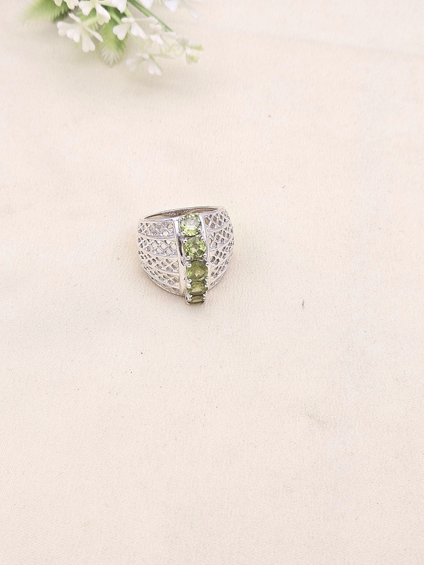 Fine Handcrafted 925 Silver Oxidized Semi Precious Gem Stones Awesome Designer Finger Ring