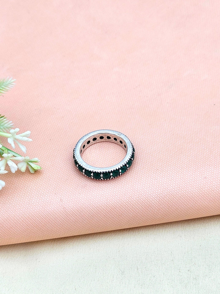 Fine Handcrafted 925 Silver Green Onyx Gem Stones Awesome Designer Finger Ring