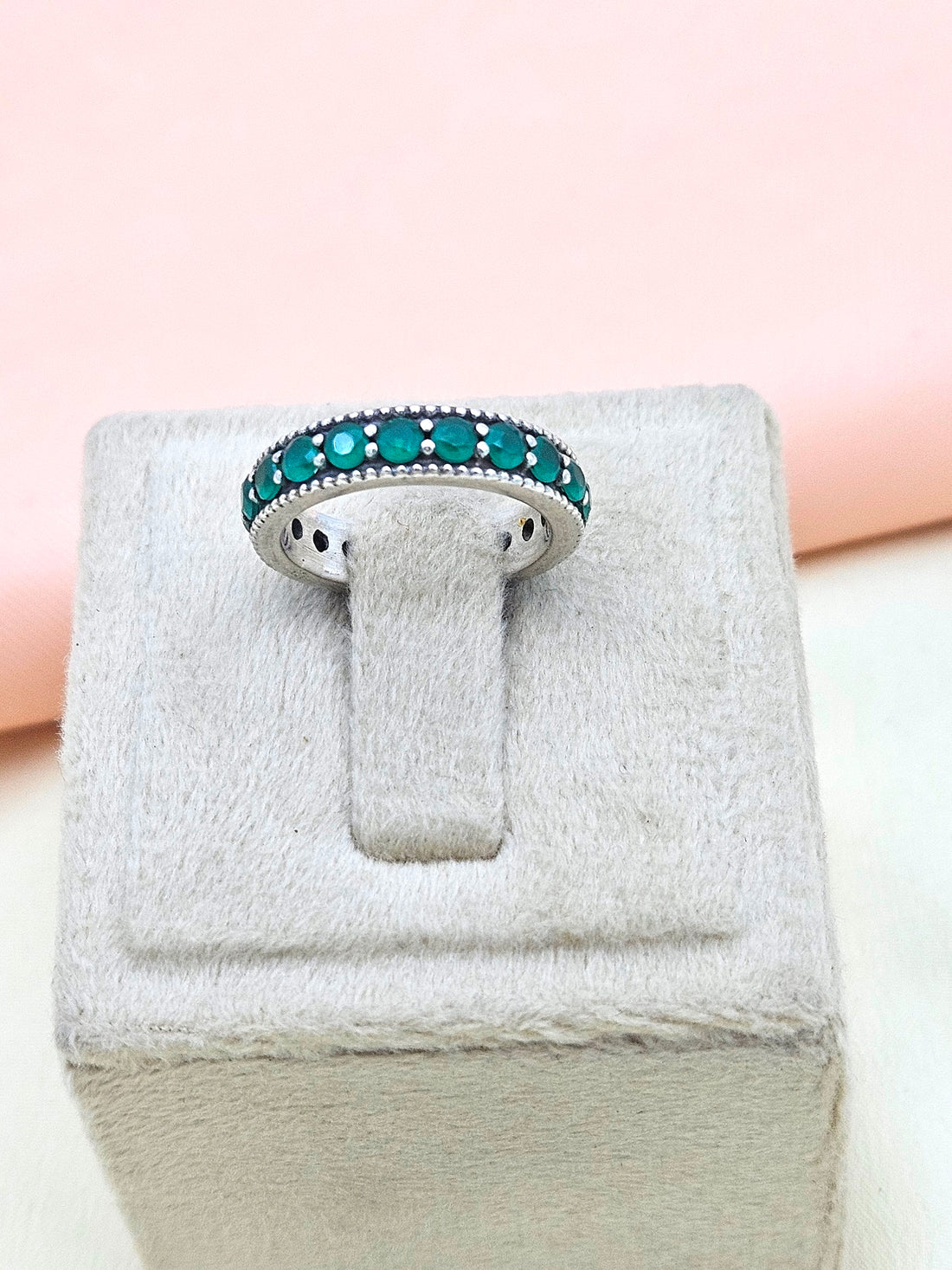 Fine Handcrafted 925 Silver Green Onyx Gem Stones Awesome Designer Finger Ring