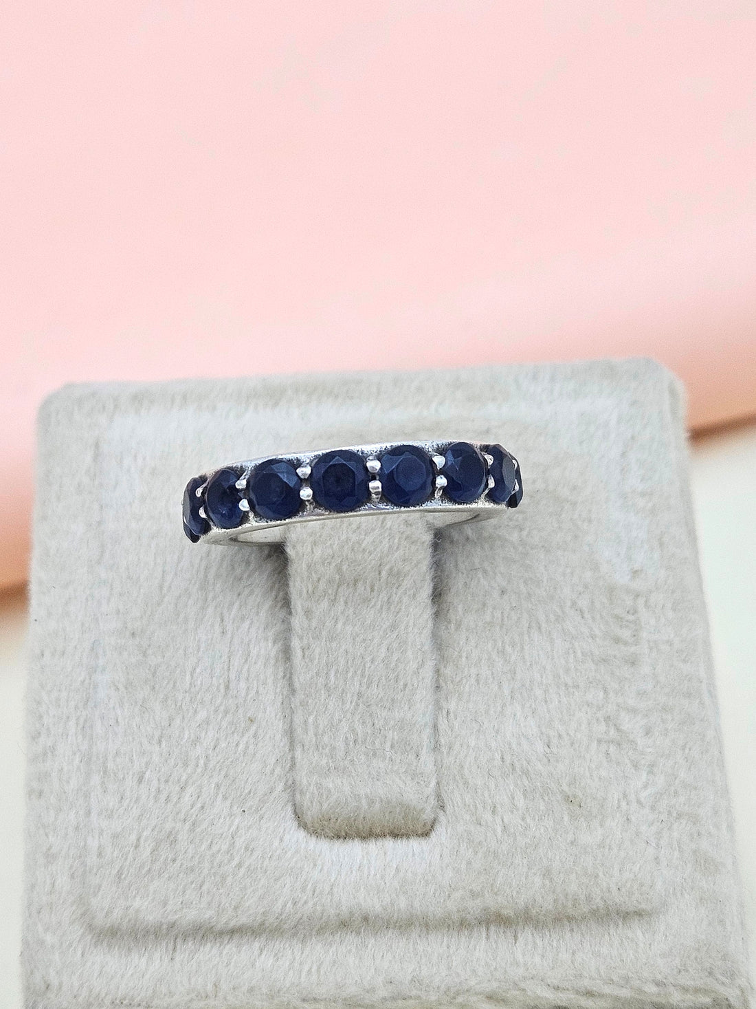 Fine Handcrafted 925 Silver Blue Onyx Gem Stones Awesome Designer Finger Ring